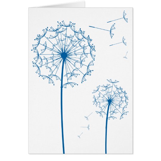blue dandelion card