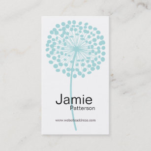 Blue Dandelion Flower Vertical Business Cards