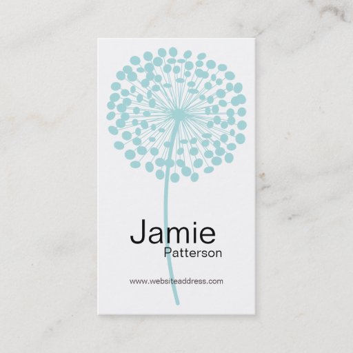 Customizable Blue Dandelion Flower Vertical Business Cards