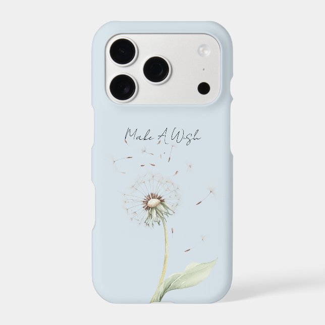 Blue Dandelion Flower Wish iPhone Case (Back)