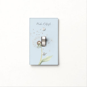 Blue Dandelion Flower Wish Light Switch Cover
