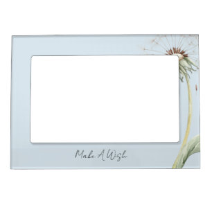 Blue Dandelion Flower Wish Magnetic Frame