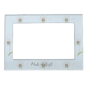 Blue Dandelion Flowers Wish Magnetic Frame