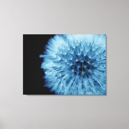 Blue Dandelion seeds fine art Canvas Print