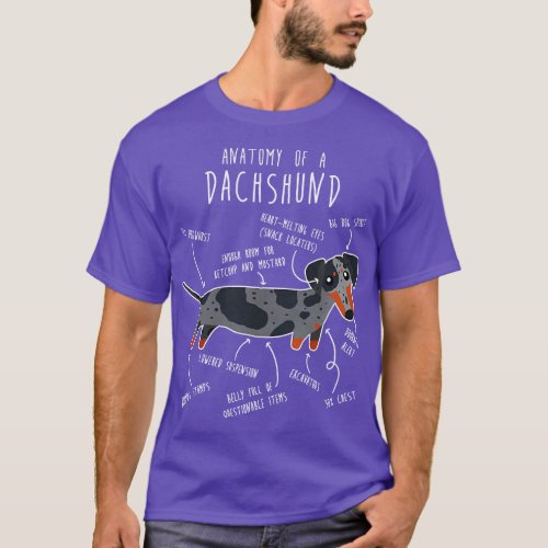 Blue Dapple Dachshund Dog Anatomy T_Shirt