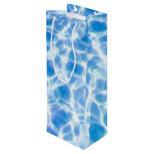 Blue Dappled Water Wine Gift Bag
