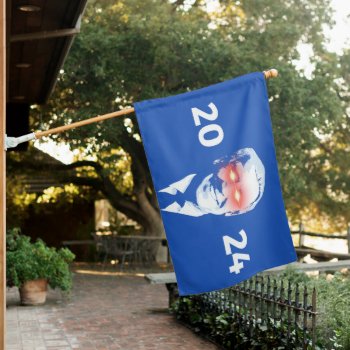 Blue Dark Brandon 2024 House Flag by Politicaltshirts at Zazzle