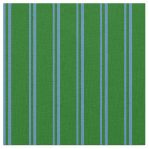Blue & Dark Green Colored Stripes/Lines Pattern Fabric