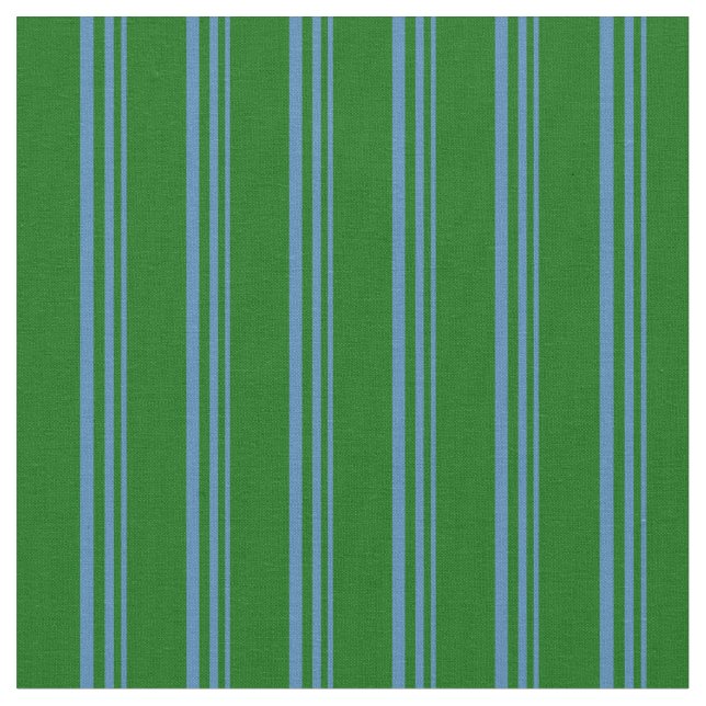 Blue & Dark Green Pattern Fabric (Close Up)