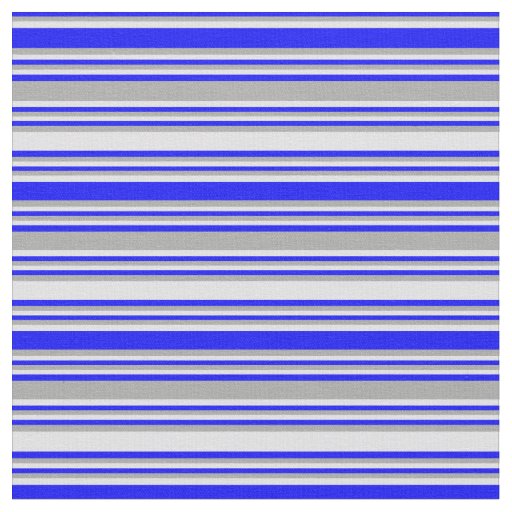 Blue, Dark Grey & Lavender Striped Pattern Fabric