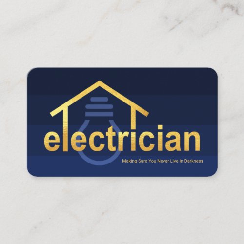 Blue Darkness Layers Gold Electrician Business Card