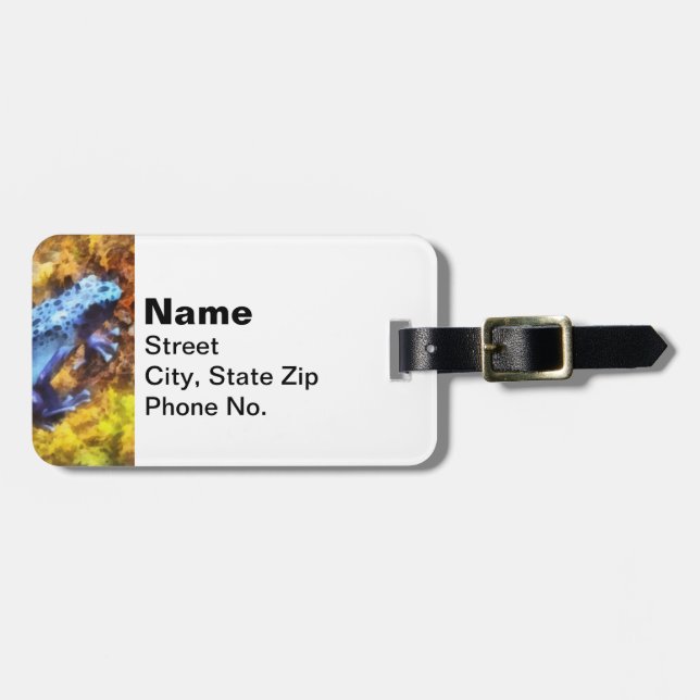 Blue Dart Frog Luggage Tag (Front Horizontal)