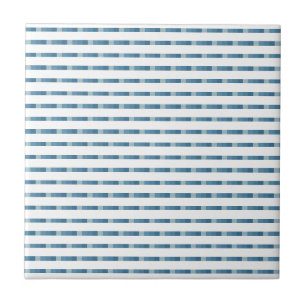 Blue dashes Ceramic Tile, Small (4.25" x 4.25") Tile