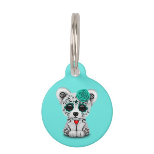 Blue Day of the Dead Baby Puppy Dog Pet ID Tag