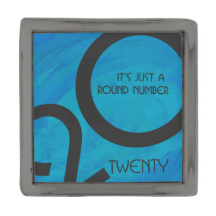 Blue Decade 20th Birthday Gunmetal Finish Lapel Pin