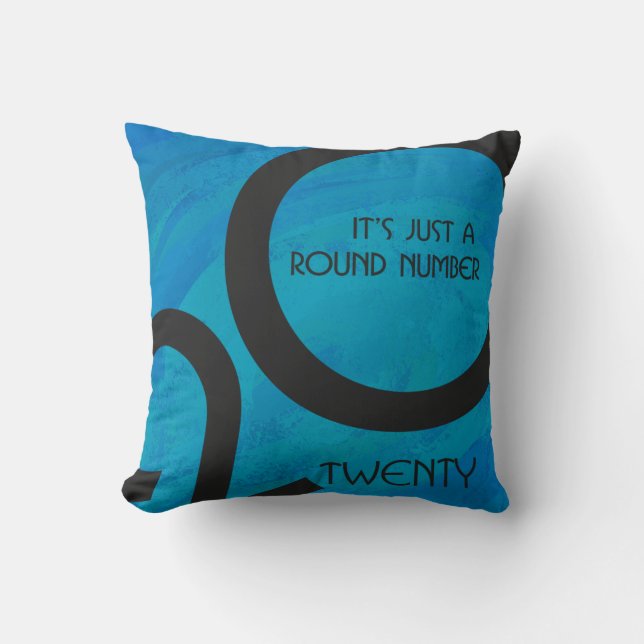 Blue Decade Birthdday Throw Pillow (Front)