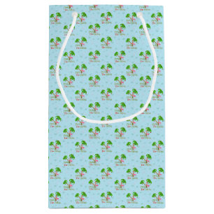 Blue Deck The Palms Tropical Christmas Santa Flami Small Gift Bag