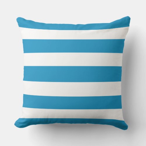 Blue Deckchair Stripes Throw Pillow