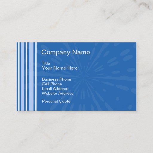 Customizable Blue Deco Business Profile Card Business Card Templates