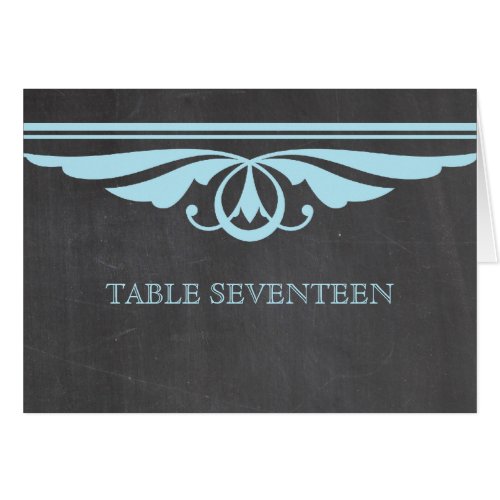 Blue Deco Chalkboard Table Number Card