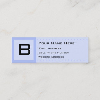 Blue Deco Initial Skinny Profile Business Card