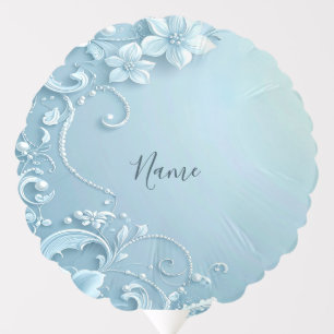 Blue Decorative Floral Balloon