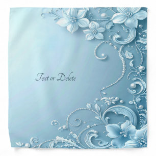 Blue Decorative Floral Bandana