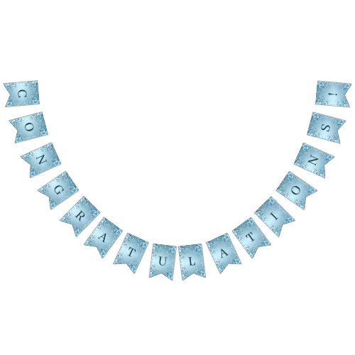 Blue Decorative Floral Bunting Flag