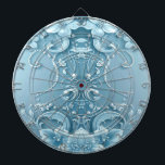 Blue Decorative Floral Dartboard<br><div class="desc">Beautiful Blue Decorative Floral Dartboard</div>