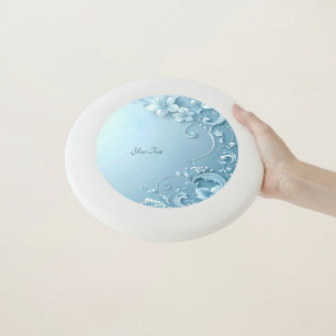 Blue Decorative Floral Frisbee