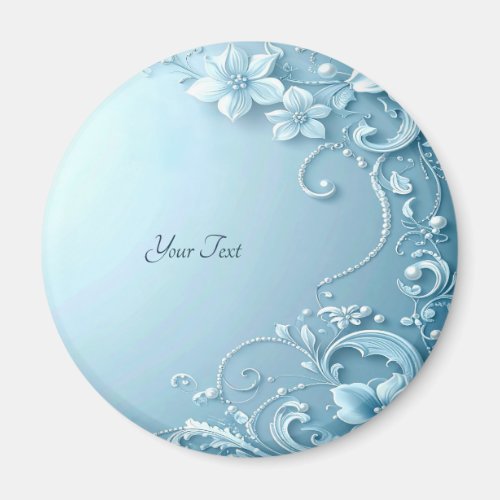 Blue Decorative Floral Magnet