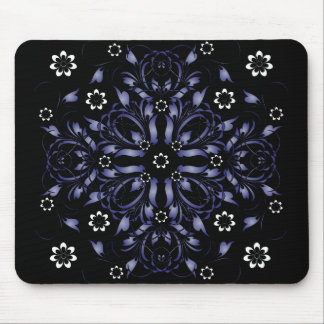 blue decorative floral pattern mouse pad