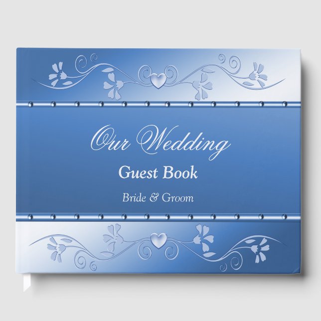 Blue Decorative Frame Guest Book (Front)
