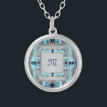 Blue Decorative Frame Necklace<br><div class="desc">Unique Blue Decorative Frame Necklace</div>