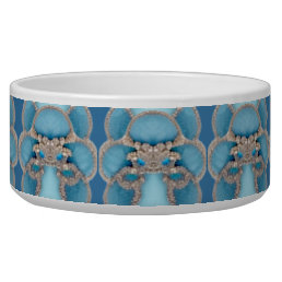 Blue Decorative Frame Pet Bowl