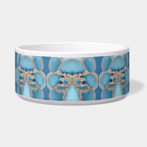 Blue Decorative Frame Pet Bowl