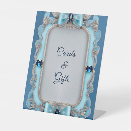 Blue Decorative Frame Tabletop Signs