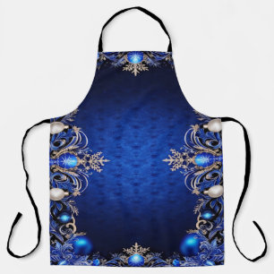Blue Decorative Holiday Apron