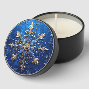 Blue Decorative Holiday Mini Candle Favors