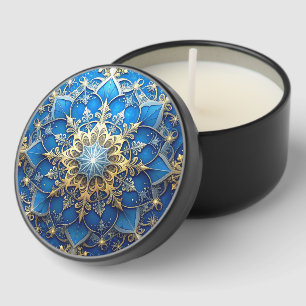 Blue Decorative Holiday Mini Candle Favors