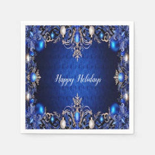 Blue Decorative Holiday Napkin