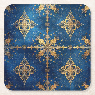 Blue Decorative Holiday Paper Coaster