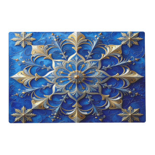 Blue Decorative Holiday Paper Placemat
