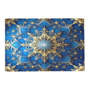 Blue Decorative Holiday Paper Placemat