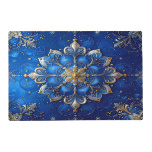 Blue Decorative Holiday Paper Placemat