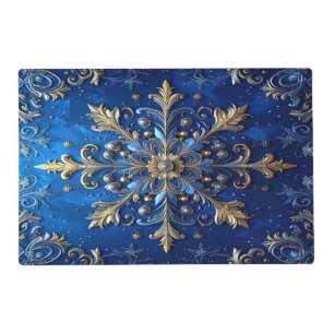 Blue Decorative Holiday Paper Placemat