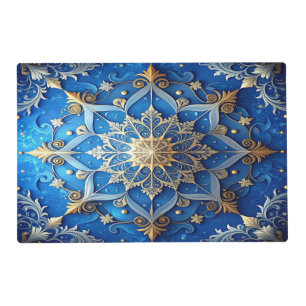Blue Decorative Holiday Paper Placemat