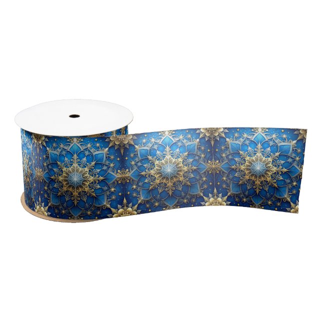 Blue Decorative Holiday Satin Ribbon (Spool)