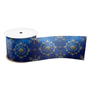 Blue Decorative Holiday Satin Ribbon