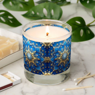 Blue Decorative Holiday Scented Jar Candle